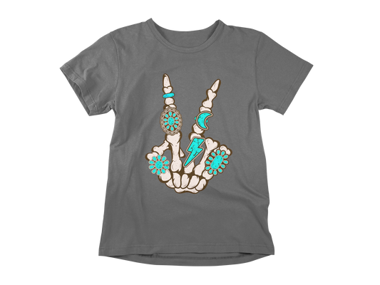 Skeleton Turquoise Peace Shirt