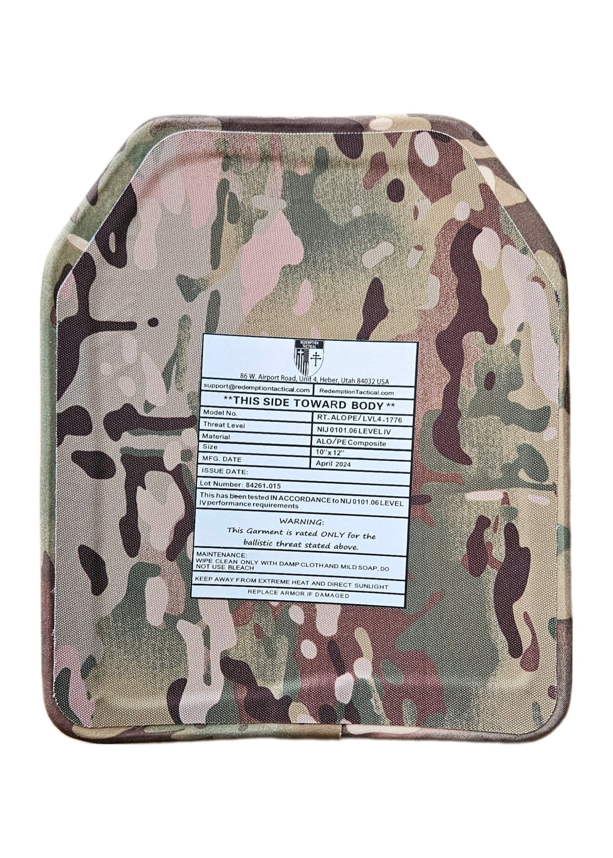 Redemption Tactical CRUSADER 2.0® ARMOR FULL KIT COMBO PACKAGE LIGHTWEIGHT LEVEL IV  (2) 10x12 Front/Back Plates (2) 6x8 Side Plates (Level III PE)