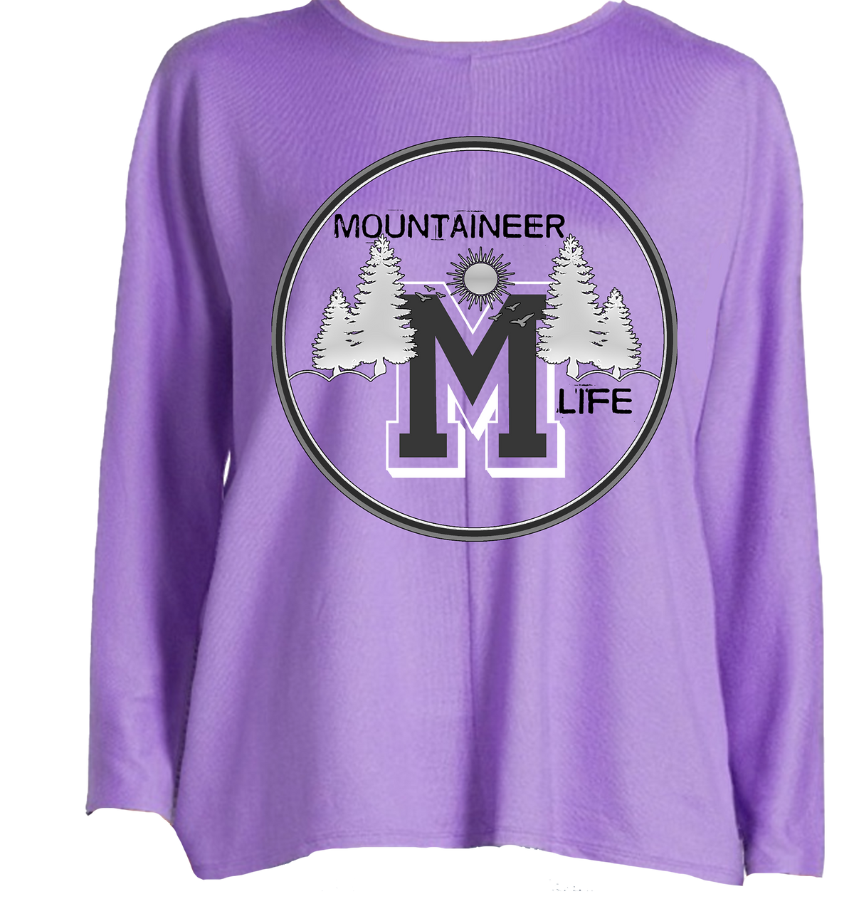 Women's Long Sleeve Hacci Crew - Purple Tulip