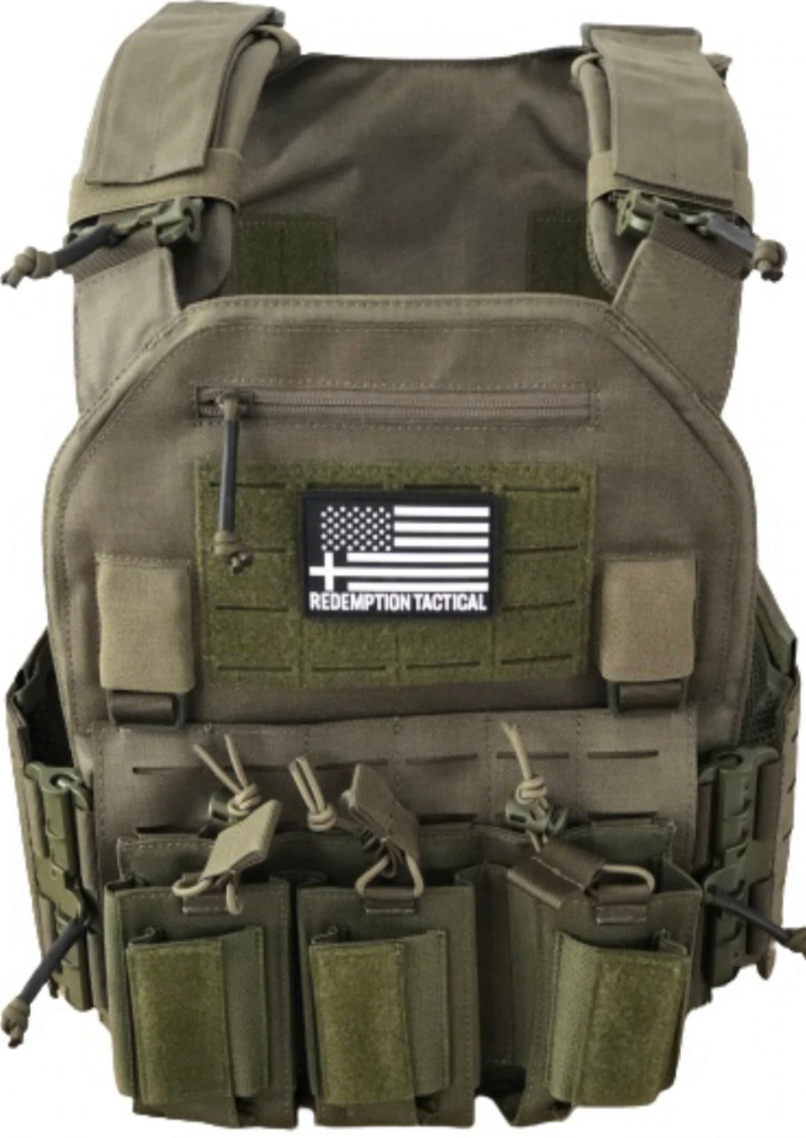 Redemption Tactical Crusader 2.0® l St. Michael FULL ARMOR KIT COMBO PACKAGE with Crusader 2.0 +IFAK Medical Kit + LEVEL IV  (2) 10x12 Front/Back Plates (2) 6x8 Side Plates (Level III PE)