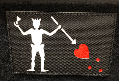 3” x 4” Blackbeard Flag Patch Glow in the Dark reflective