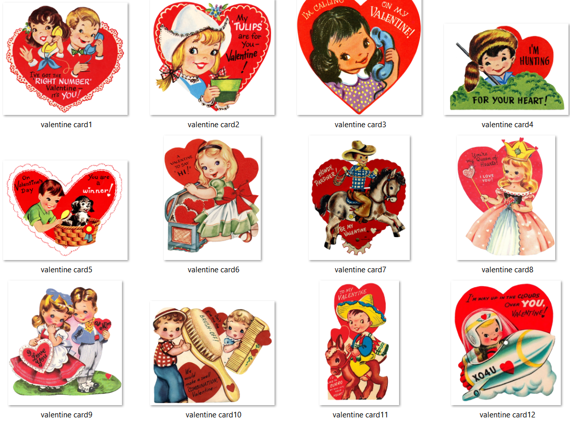 💗Retro Valentine's Day cards!