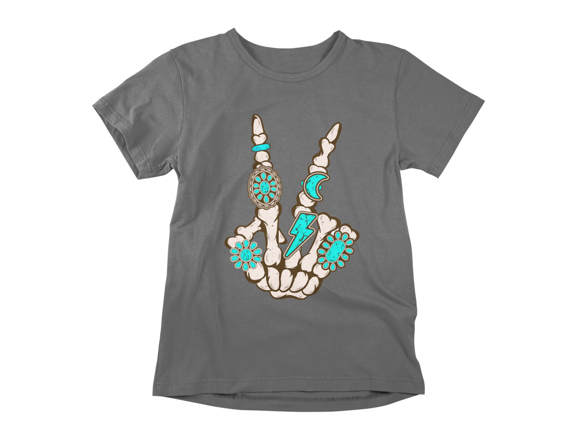 Skeleton Turquoise Peace Shirt