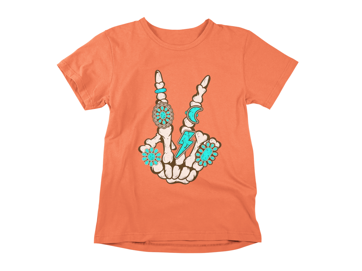 Skeleton Turquoise Peace Shirt