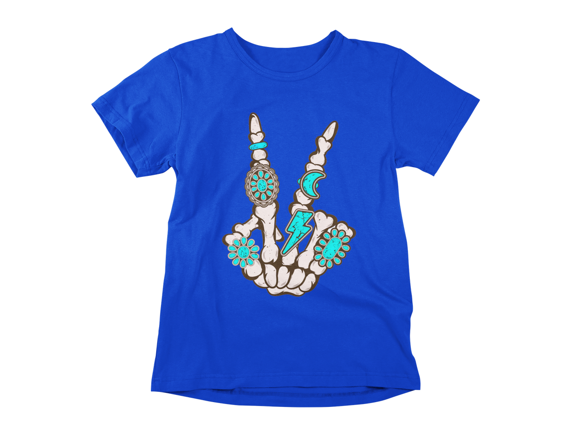 Skeleton Turquoise Peace Shirt